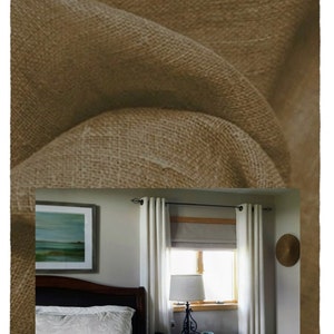 Window Curtains - Linen drapery curtain panels 24&quot; or 50&quot; wide x 63, 84, 90, 96, 108 & 120&quot; L. Custom Window treatments. Pure Linen Hickory.