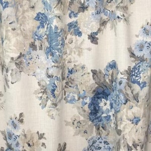 Custom Curtains. Waverly Juliet Bluebell. Pair of drapery curtain panels. Valance.  Window treatments. Custom sizes. Grommets available.