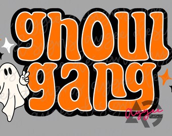 Ghoul Gang png tylko, sublimacja, DTF, pomarańczowy, Duch