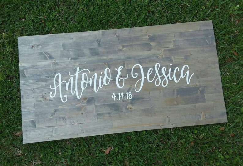 Alternative Guest Book // Wedding Sign in Board // Names and Etsy