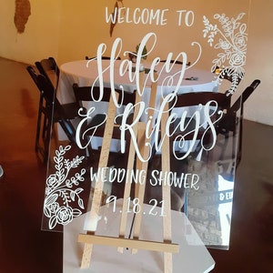 24x18 Acrylic Painted Couples Shower Sign // Welcome Sign Wedding // I Do Shower Sign // Custom Personalized // Handlettered Calligraphy