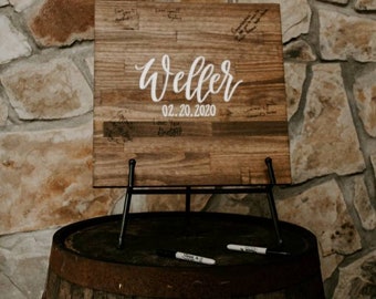 SALE!!! Alternative Guest Book // Wedding Wood Decor // Last Name and Date