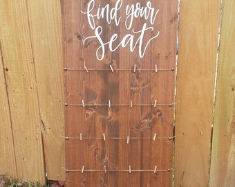 Seating Wedding Sign // Ceremony Reception Seating Entrance Display // Card Display // Rustic Wedding Decor // Guest Decor