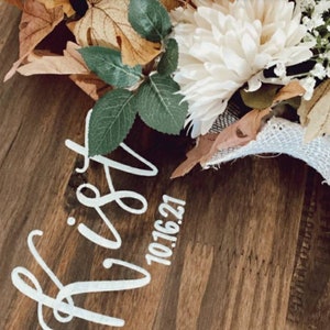 SALE Alternative Guest Book // Wedding Wood Decor // Last Name and Date image 5
