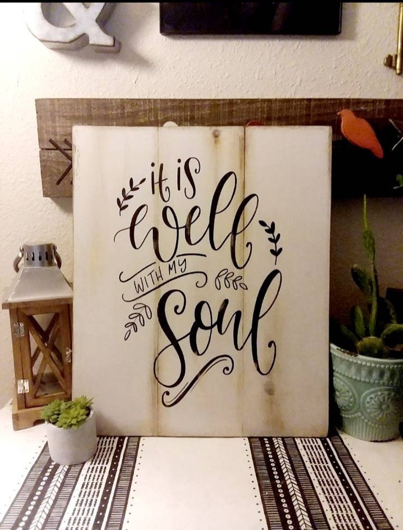 It Is Well With My Soul // Wood Wall Decor // Farmhouse Pallet Etsy