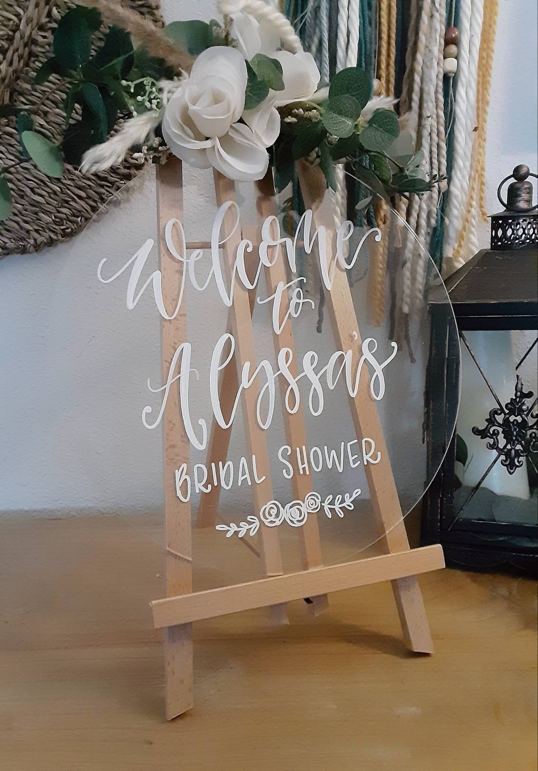 Bridal Shower or Wedding Sign // Plexiglass Acrylic Round