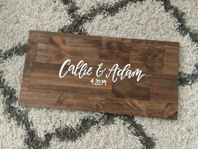Alternative Guest Book // Wedding Sign in Board // Names and Etsy