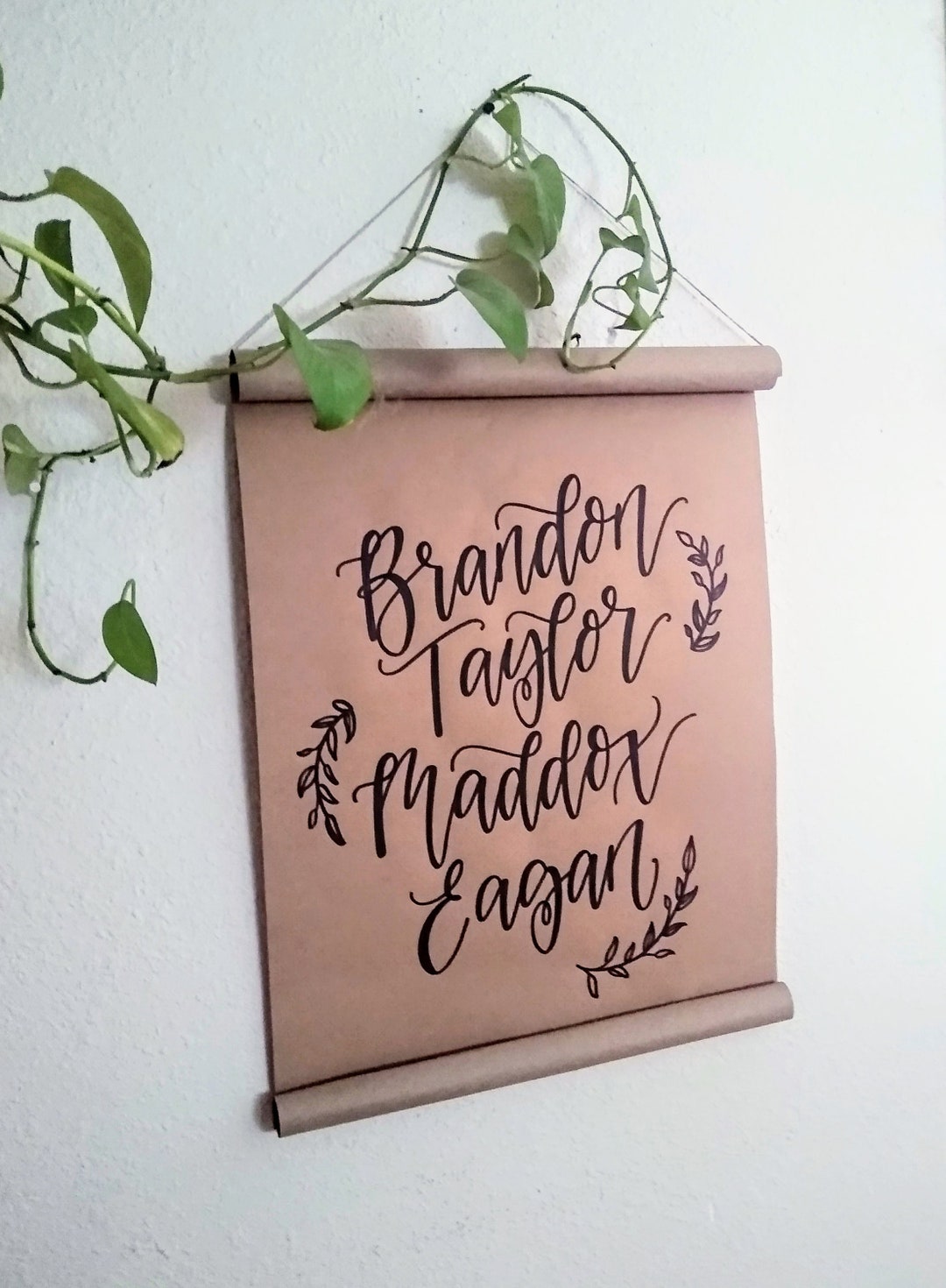 Personalized Family Name Scroll, Calligraphy Wall Decor - Etsy