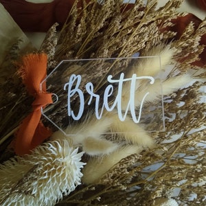 Reception Tags Acrylic Tag Place Cards for Wedding Reception // Seating Escort Cards ...