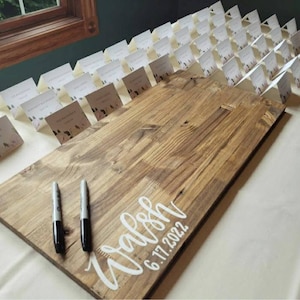 Sale!!! Alternative Guest Book // Custom Wedding Guest Signing Board // Wood Wedding Decor // Low Left Bottom // Last Name Wedding Date