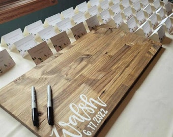 Sale!!! Alternative Guest Book // Custom Wedding Guest Signing Board // Wood Wedding Decor // Low Left Bottom // Last Name Wedding Date