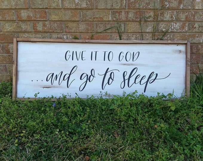 Large Farmhouse Sign // Above Bed Wall Decor // Whitewashed Etsy