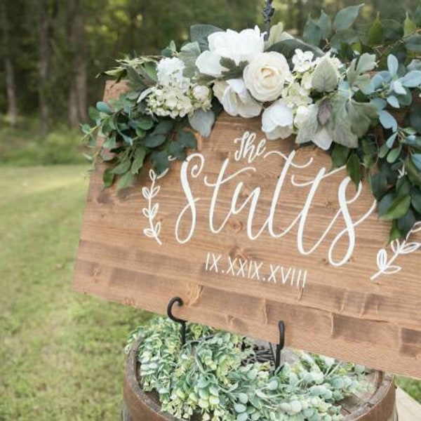 New!! Wedding Entrance Sign or Alternative Guest Book //  Wedding Wood // Rustic Boho Urban Wedding Decor // Welcome Sign // Roman Numerals