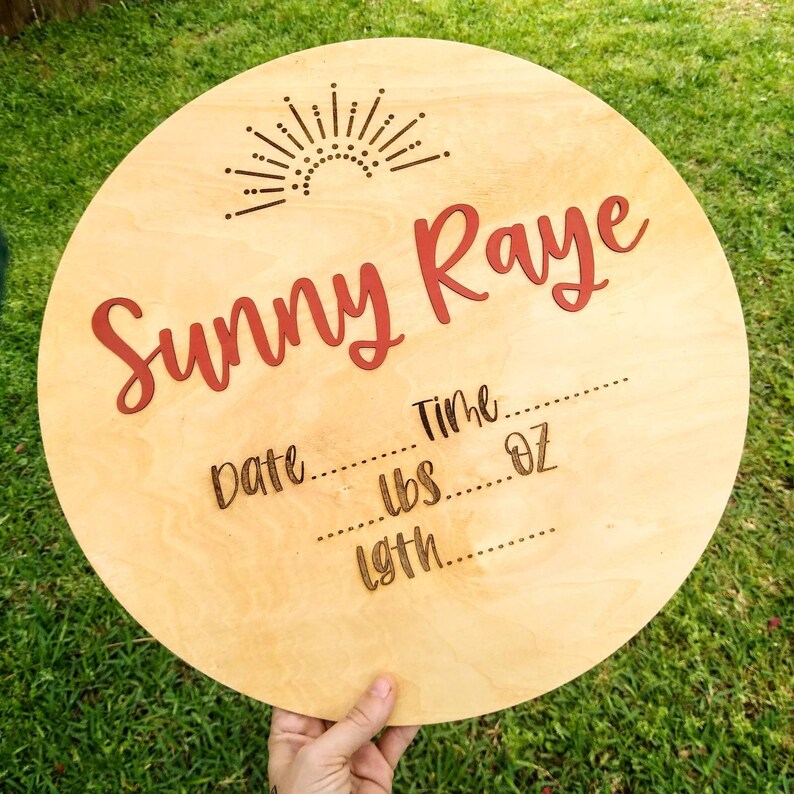 Custom Wood Baby Announcement Sign, Newborn Photo Prop - Etsy
