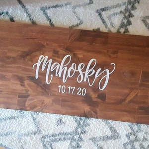 SALE Alternative Guest Book // Wedding Wood Decor // Last Name and Date image 8
