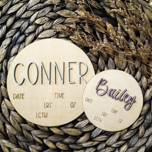 3D Baby Announcement Sign | Nursery Wood Wall Decor, Photo Prop