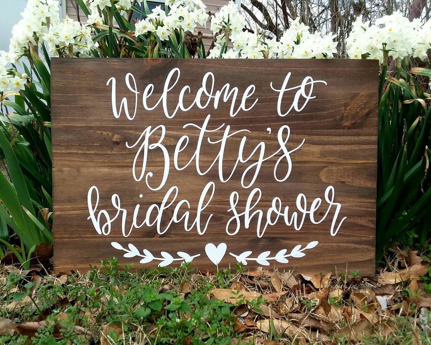 Bridal Shower Sign // Wedding Decor // Rustic Wood Etsy