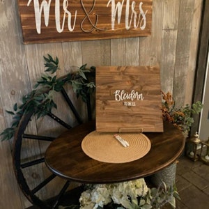 Sale Alternative Guest Book // Wood Guest Board // Wedding Sign In // Custom Name and Date Sign // Personalized Hanging Guest Book image 5