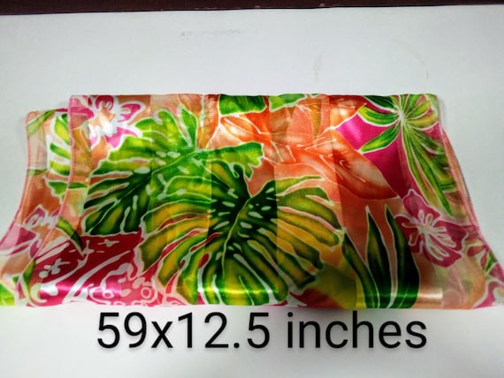 Vintage Retro Silky Polyester Tropical Vibe Scarf… - image 2