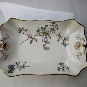 Antique Limoges Serving Dishes: Signed Floral Porcelain, Set of Two