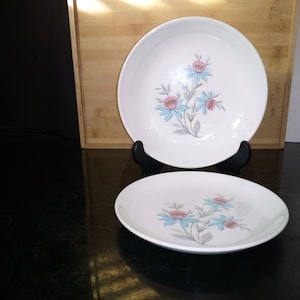 Vintage Retro Steubenville  Pottery Bowl and Plate Set l Fairline Pattern l Made in USA l Serving Bowl and Platter Set l Gift for Mother
