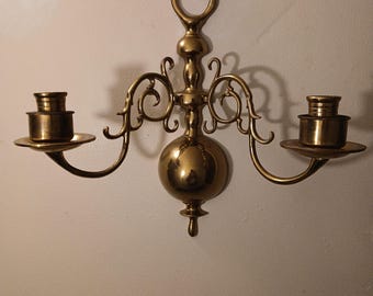 Vintage Brass Wall Sconces: Set of Two