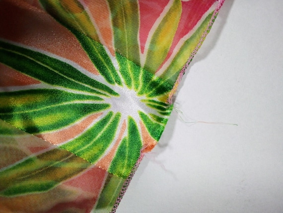 Vintage Retro Silky Polyester Tropical Vibe Scarf… - image 5