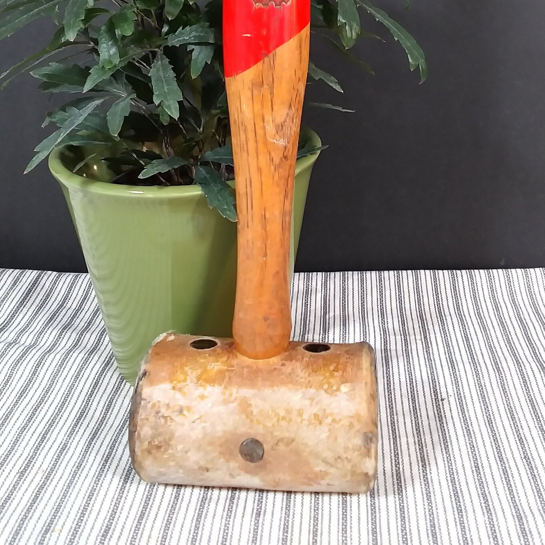 Vintage Chicago Rawhide No. 5 Leather Mallet Hammer USA C/R LARGE SIZE -  rare