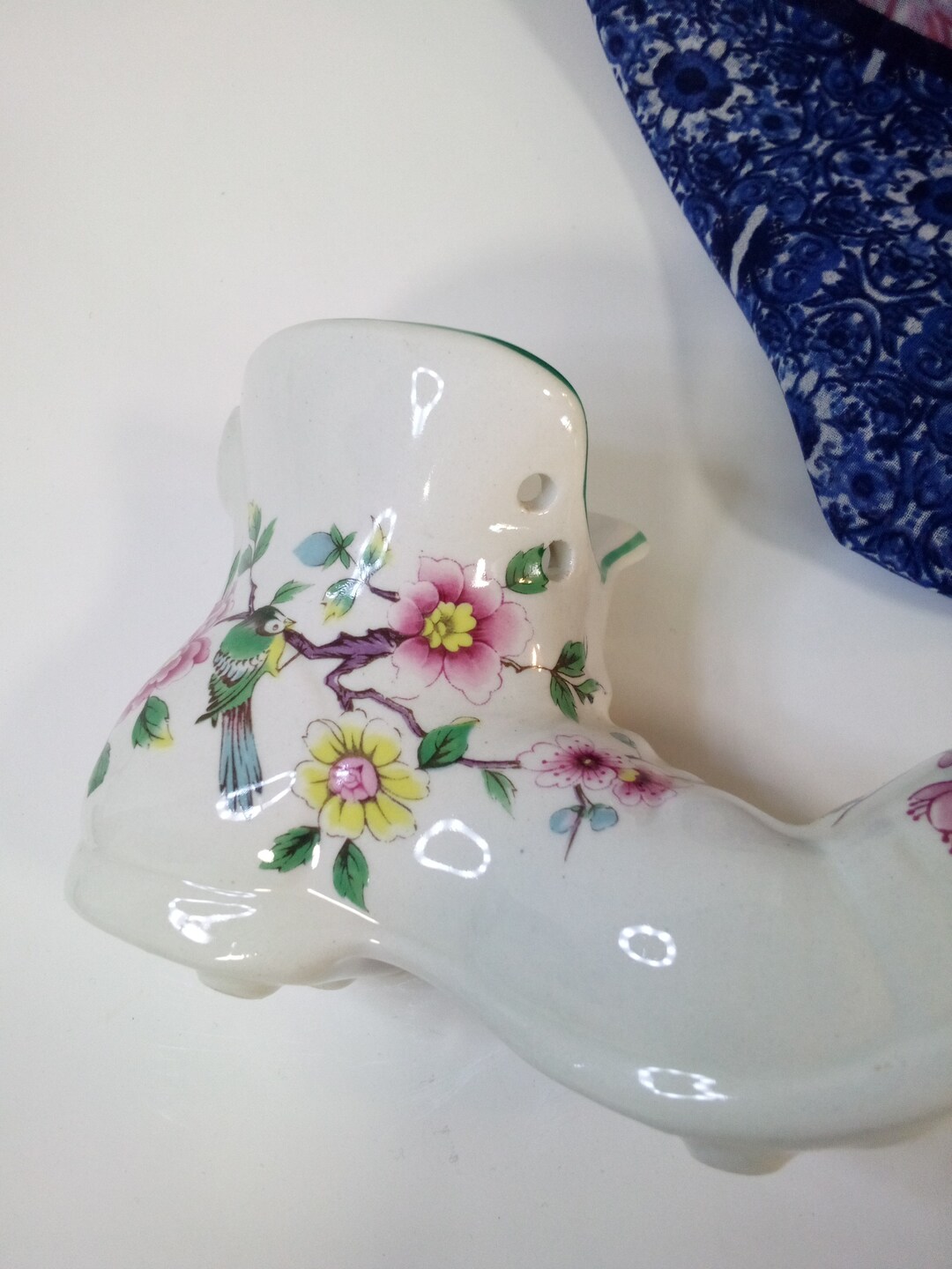Old Foley Chinese Rose Pattern Porcelain Shoe/boot Made in England