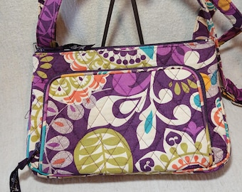 Vera Bradley Plum Crazy Pattern Cross Body Bag