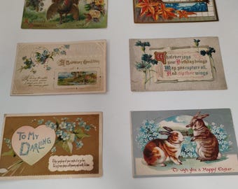 Antique Holiday and Special Occasion Embossed Post Cards Germany Saxony