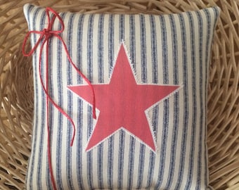 Red White Blue Star pillow~4th of July decor~Americana~Farmhouse~Shabby Chic~Patriotic decor~Porch pillows~American Flag Theme~Made in USA