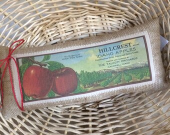 Vintage Apple Label Pillow~Fruit label~Rustic~Antiques Crate Label Pillow~Farmhouse Pillow~Apple~Handmade~Made USA~Agriculture~Home Decor