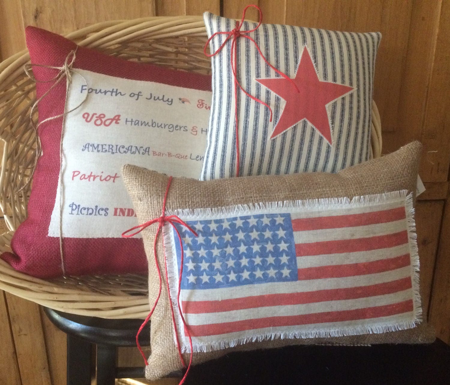 4th of July Home Decor SET OF 3 Coordinating Pillows - Etsy