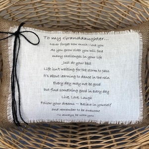 Granddaughter Pillow ~To My/Our Granddaughter Saying~Gift for Granddaughters~Birthday Granddaughter~Granddaughter Pillow Gift~ Quote pillows