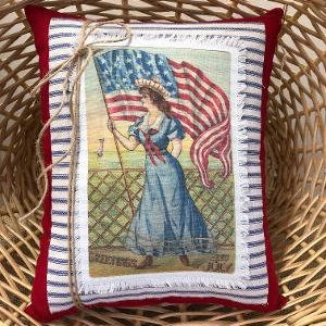 Vintage Patriotic Fourth of July Pillow~ Red White Blue Pillow~ Americana Decor~ 4th of July pillows~ Porch pillow~ Independence Day Decor