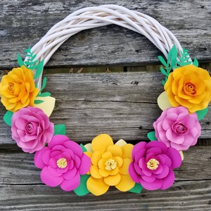 Paper Flower Floral Wreath *Customizable*