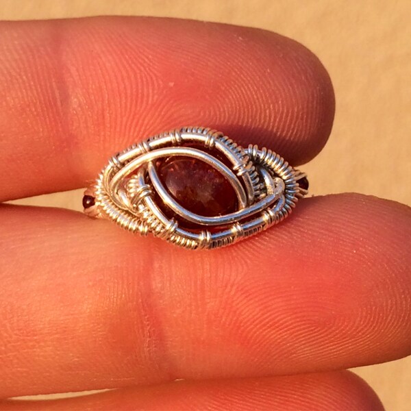 Garnet/ruby wire wrap ring