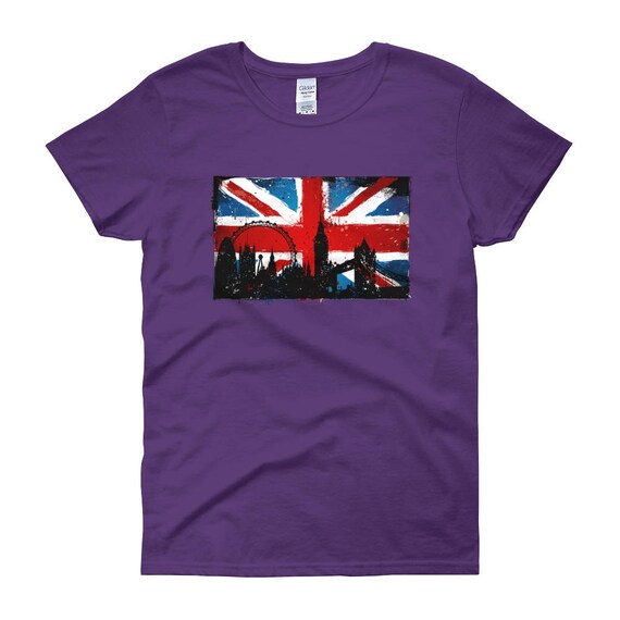 UK Flag London England Women's short sleeve t shirt. Tower Bridge . London Eye Short Sleeve Tee. Distressed United Kingdom Union Jack Flag S UK Flag London England Women's short sleeve t shirt. Tower Bridge . London Eye Short Sleeve Tee. Distressed United Kingdom Union Jack Flag S