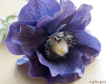 Vintage Style Purple Anemone (FB0039-03) | artificial flower – purple headpiece – purple wedding – purple bouquet – purple home décor – diy