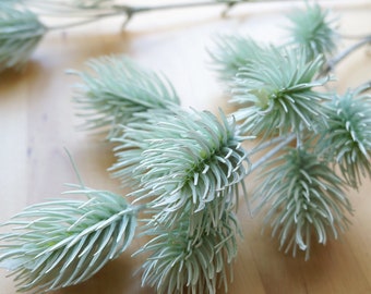 Frosted Green Pine Sprig (FC0023-01) | artificial flower – pine decor – winter crown – winter wedding table runner – living room decor – diy