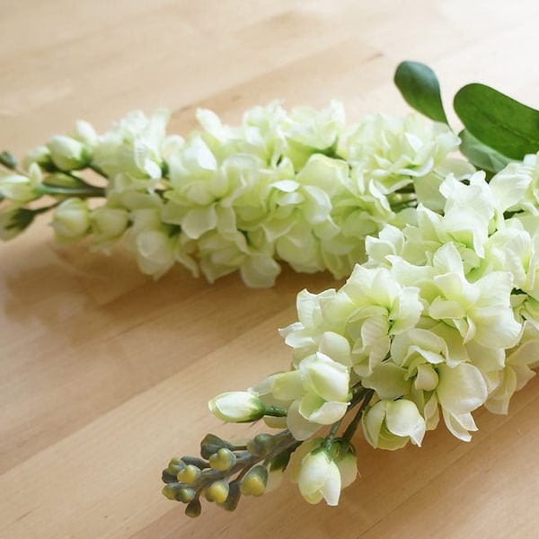3 - 12 Stems Apple Green Delphinium (FB0014-09S) | artificial flower – green corsage – flower crown – green bouquet – wedding – home decor