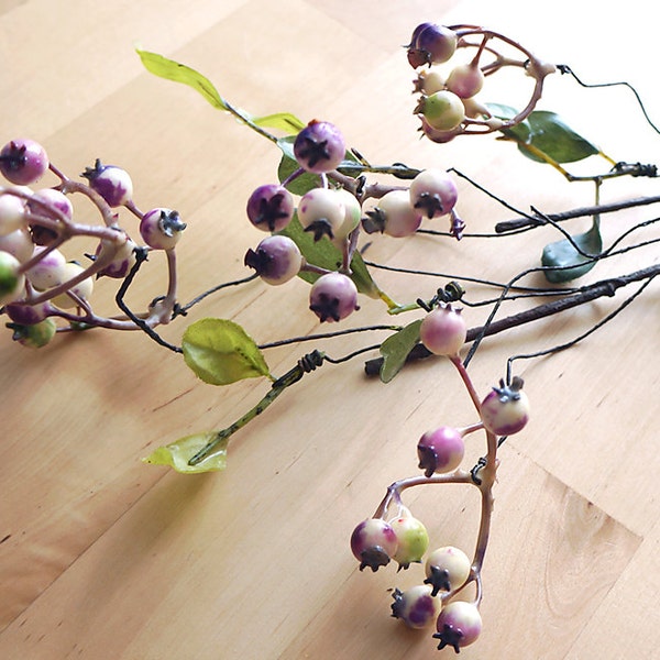 Rustic Purple and White Berries (FD0014-01) | artificial flower – flower crown – wedding – hair crown – hat – ornaments – home decoration