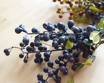 Black and Blue Privet Berries (FD0013-01) | artificial flower – flower crown – wedding décor – home decor – hat – berrywreath – aisle runner