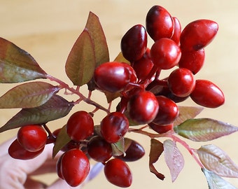 Red Olive Berries (FD0018-01) | artificial flower – flower crown – wedding décor – hair crown – millinery hat – ornament – wedding – corsage