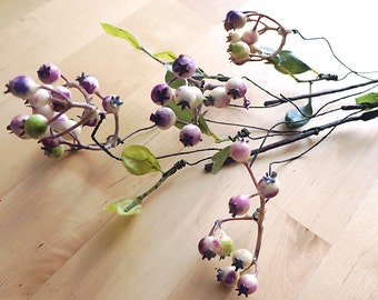 Rustic Purple and White Berries (FD0014-01) | artificial flower – flower crown – wedding – hair crown – hat – ornaments – home decoration