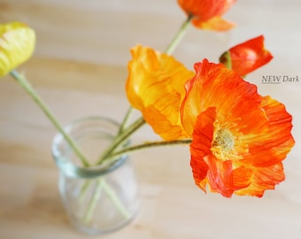 White/ Yellow/ Orange/ Dark Orange/ Red/ Apple Green Iceland Poppy (FB0002-01/08) | – silk flower – headpiece – home decor – bedroom decor