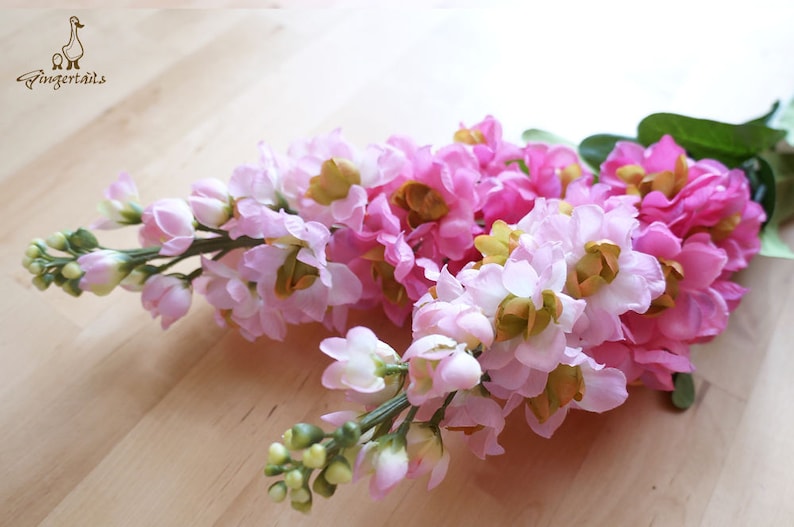 FB0014-06S 3-12 Stems Gradient Pink Delphinium artificial flower \u2013 corsage \u2013 flower crown \u2013 bouquet \u2013 hat \u2013 home living \u2013 centerpieces