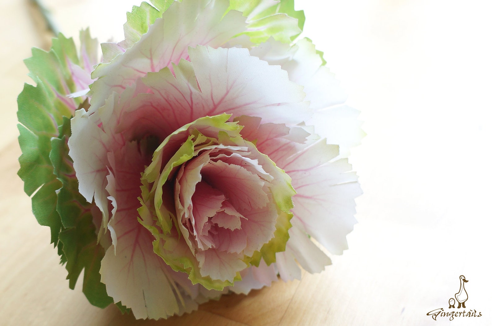 Light Green White and Pink Cabbage Flower FB009802 Etsy