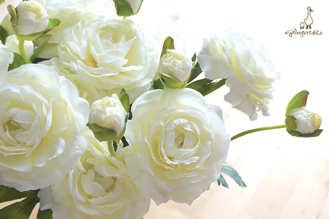 Ivory Ranunculus (FB0055-01) | Silk Flower – Artificial Flower – White ...